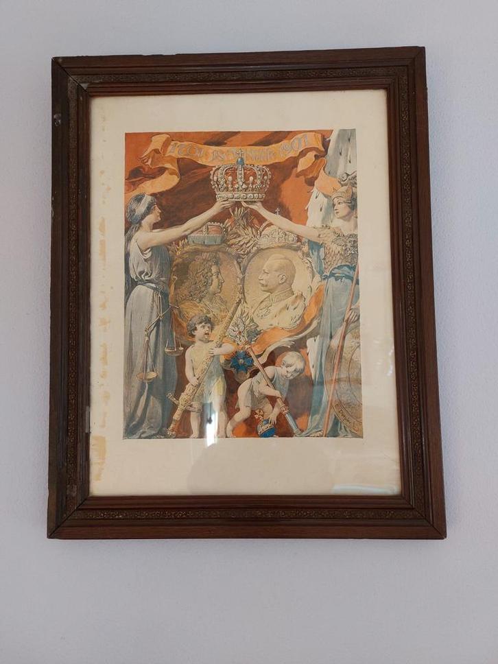 Herdenkingsplaat, 1701*18januar*1901. Friedrich l Wilhelm II, Antiek en Kunst, Kunst | Schilderijen | Klassiek, Ophalen of Verzenden