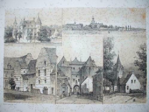 077/ Heeswijk / Bergen op Zoom / Litho 1876, Antiek en Kunst, Kunst | Litho's en Zeefdrukken, Ophalen of Verzenden
