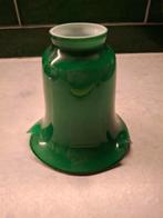 Vintage Smaragd Groene Lampenkap met Schulp Rand, Ophalen of Verzenden, Groen, Rond, Minder dan 25 cm