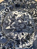 Blauw Wandbord Société Céramique Maestricht - Chasse au lion, Ophalen