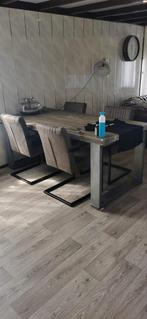 Industriële eettafel, Huis en Inrichting, Tafels | Eettafels, Ophalen, Gebruikt