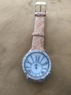Horloge grote wijzerplaat cognac kleurige bandje nieuwe, Ophalen of Verzenden, Zo goed als nieuw, Leer, Overige merken