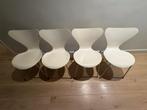 4 Fritz Hansen Vlinderstoelen Wit, Modern design, Gebruikt, Wit, Ophalen of Verzenden
