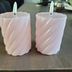 2 Roze LED Kaarsjes op Batterijen, Huis en Inrichting, Woonaccessoires | Kandelaars en Kaarsen, Kunststof, Ophalen of Verzenden