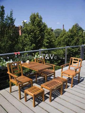 Houten bank - chitchat meubel - 5 delige tuinset balkonset beschikbaar voor biedingen