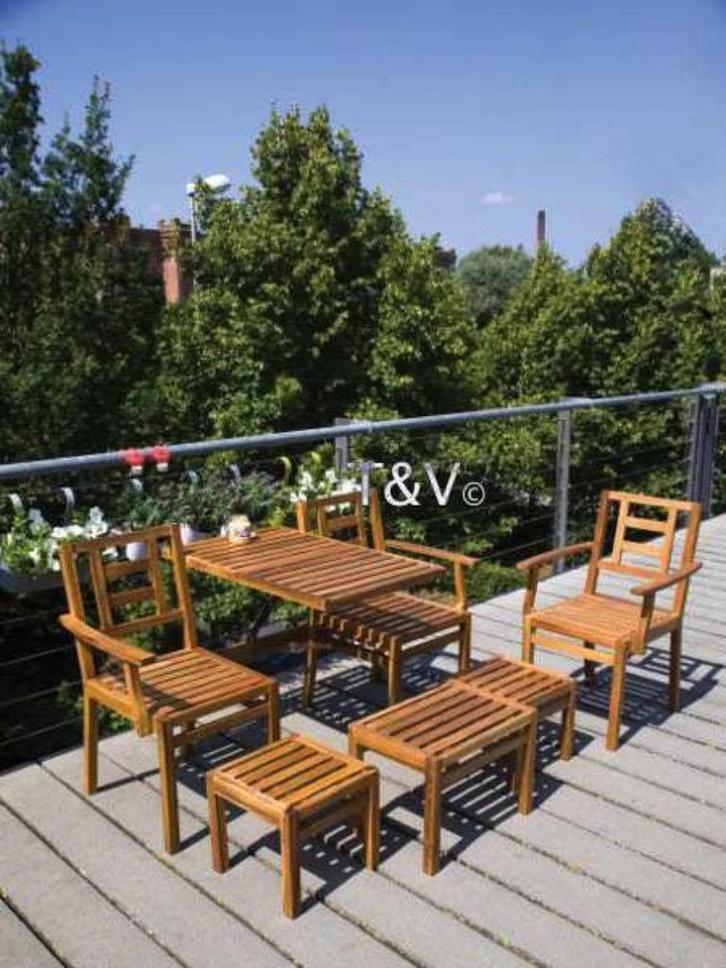 Houten bank - chitchat meubel - 5 delige tuinset balkonset, Tuin en Terras, Tuinmeubel-accessoires, Nieuw, Ophalen of Verzenden