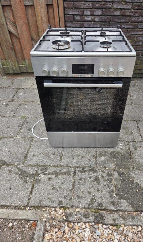 Bosch gas en elektro RVS, Witgoed en Apparatuur, Fornuizen, Zo goed als nieuw, Vrijstaand, Gas, 4 kookzones, 85 tot 90 cm, 60 cm of meer
