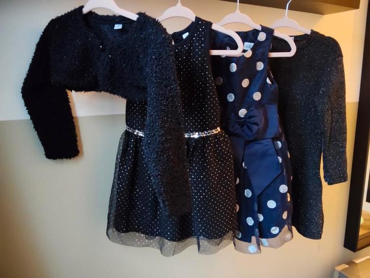 ZGAN Glitter feest jurkjes + Bolero - Maat 92, Kinderen en Baby's, Kinderkleding | Maat 92, Zo goed als nieuw, Meisje, Jurk of Rok