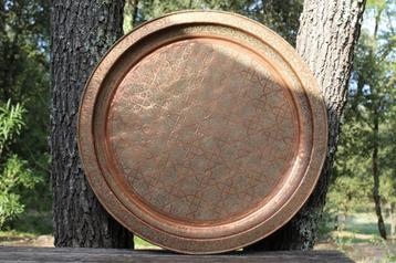 Brocante - Heel groot koperen plateau / schaal! beschikbaar voor biedingen
