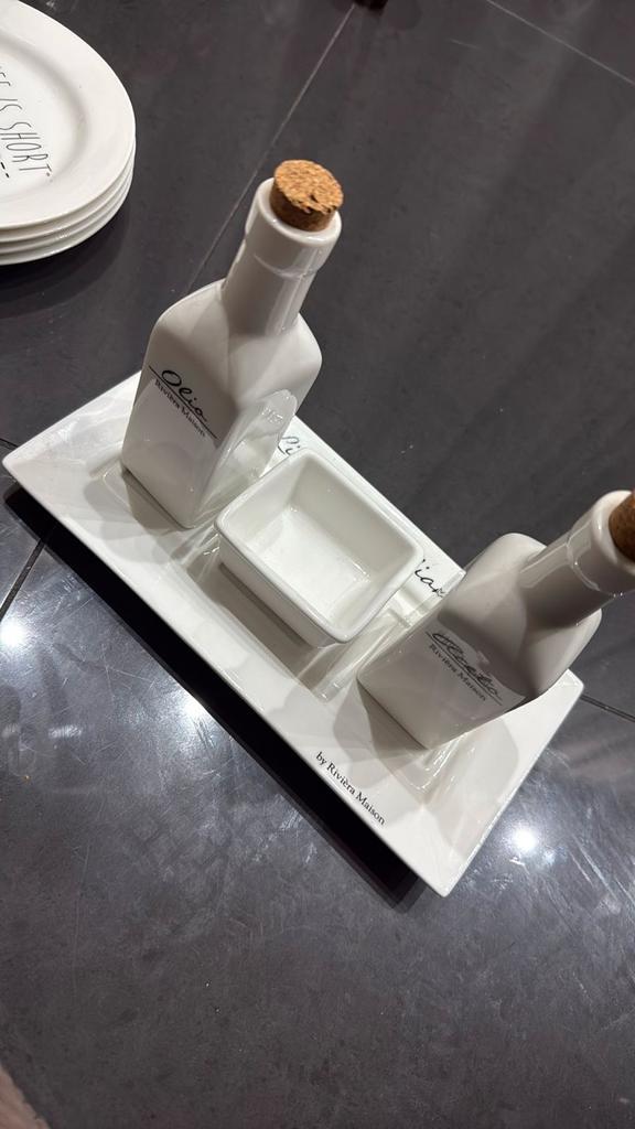 Riviera Maison Olie & Azijn Set, Antiek en Kunst, Antiek | Kantoor en Zakelijk, Ophalen of Verzenden