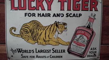 Lucky Tiger , Amerikaanse reclame bord, jaren 50 ! beschikbaar voor biedingen