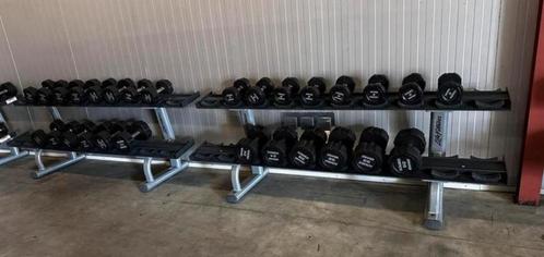 Nieuwste type hammer strength dumbells 2 t/m 28kg + Rekken, Sport en Fitness, Fitnessmaterialen, Zo goed als nieuw, Dumbbell, Ophalen