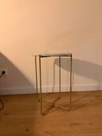 2 stuks - Marmeren en goud bijzettafel / nachtkastje, Ophalen, Zo goed als nieuw