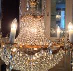 Groot kristallen kroonluchter zakkroonluchter goud, Huis en Inrichting, Lampen | Kroonluchters, Ophalen of Verzenden, Antiek / klassiek