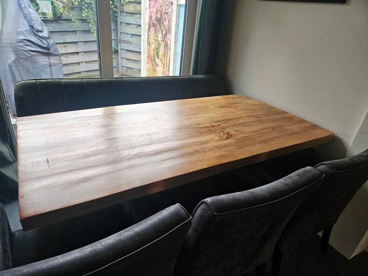 Zitset: Bank & 3 Stoelen en tafel- Comfortabel & Netjes, Huis en Inrichting, Tafels | Eettafels, Zo goed als nieuw, 50 tot 100 cm