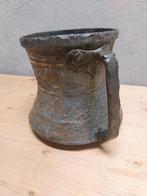 Verzilverde koperen kroes beker 13cm Perzisch, Antiek en Kunst, Antiek | Koper en Brons, Ophalen of Verzenden, Koper