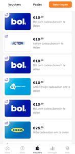 Cadeaubon cadeaukaart via Woolstock app, Eén persoon, Cadeaubon