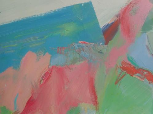 Beschilderde plaat - Monique de Lannoy (1953), Antiek en Kunst, Kunst | Schilderijen | Abstract, Ophalen of Verzenden
