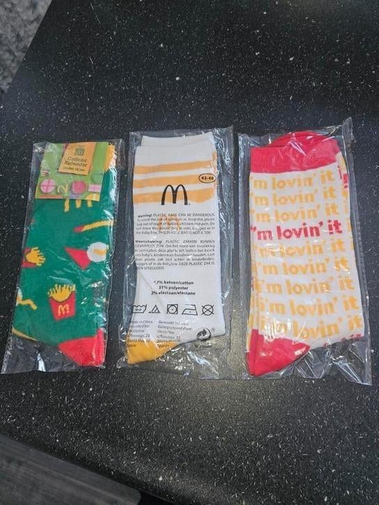 McDonald's sokken 3 paar, Ophalen of Verzenden, Nieuw, Maat 43 t/m 46