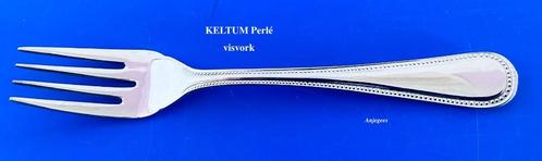 Keltum 18-10 Posthoorn Perlé Visvork rvs Verzenden kan ook, Antiek en Kunst, Antiek | Bestek, Ophalen