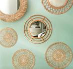 Ikea Buskbo Spiegel met Rotan Frame, Huis en Inrichting, Woonaccessoires | Spiegels, Ophalen, Minder dan 50 cm, Zo goed als nieuw