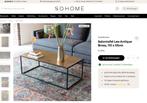 Dutchbone Lee  Salontafel stijlvol warm en uniek luxe Design, Ophalen, 100 tot 150 cm, 50 tot 100 cm, Zo goed als nieuw