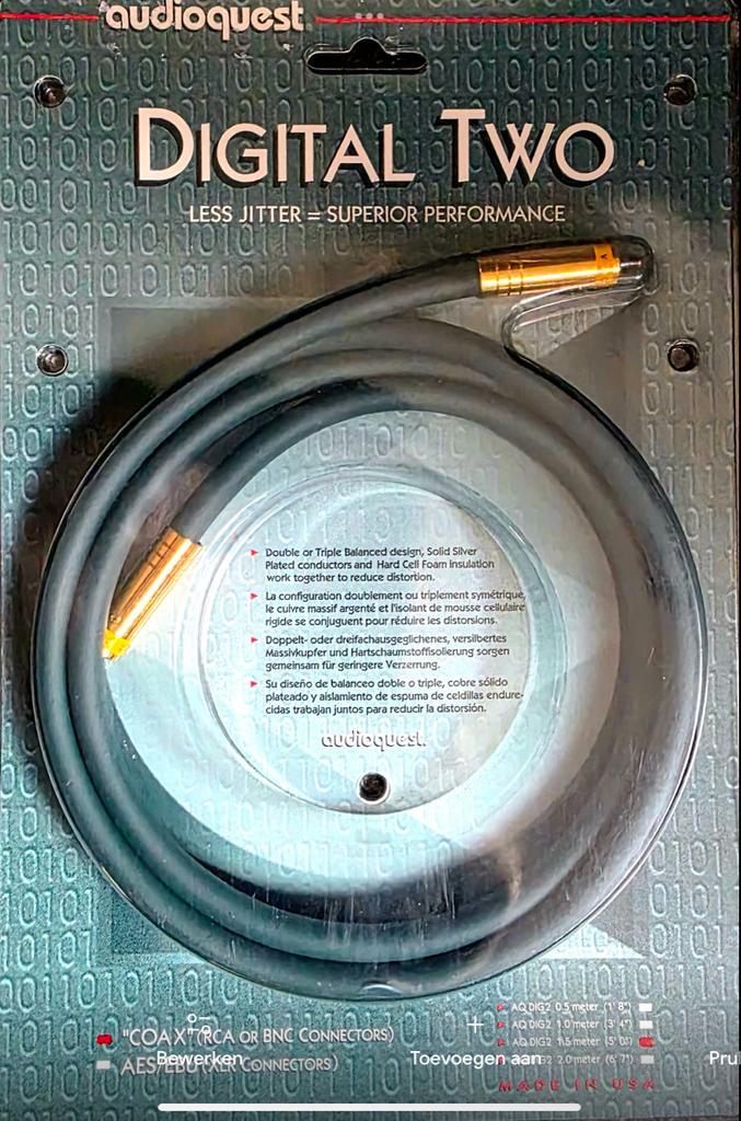 Audioquest digitale Coax Kabel - 1.5m - Nieuw, Audio, Tv en Foto, Audiokabels en Televisiekabels, Nieuw, Coaxiale kabel, Minder dan 2 meter
