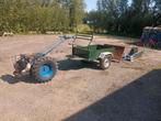 tuintrekker + aanhanger + sneeuwschuif + ploeg + wielgewicht, Ophalen, Gebruikt