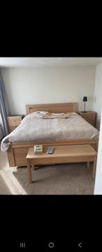Pullman Tweepersoonsbed Hout met Bank, Ophalen, Verstelbaar, Beige, Tweepersoons