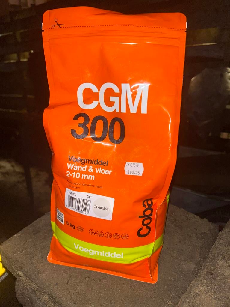 2 zakken Coba CGM300 voegmiddel zilvergrijs, Ophalen, Overige materialen, Overige typen, Nieuw