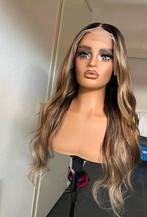 Choco/goud bruine lace wig haarwerk pruik haarstuk echt haar, Sieraden, Tassen en Uiterlijk, Uiterlijk | Haarverzorging, Ophalen