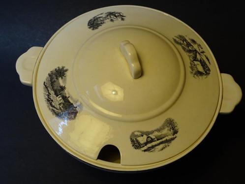 Soc.Ceramique diner servies LANDSCHAP rond model, Antiek en Kunst, Antiek | Servies los, Ophalen