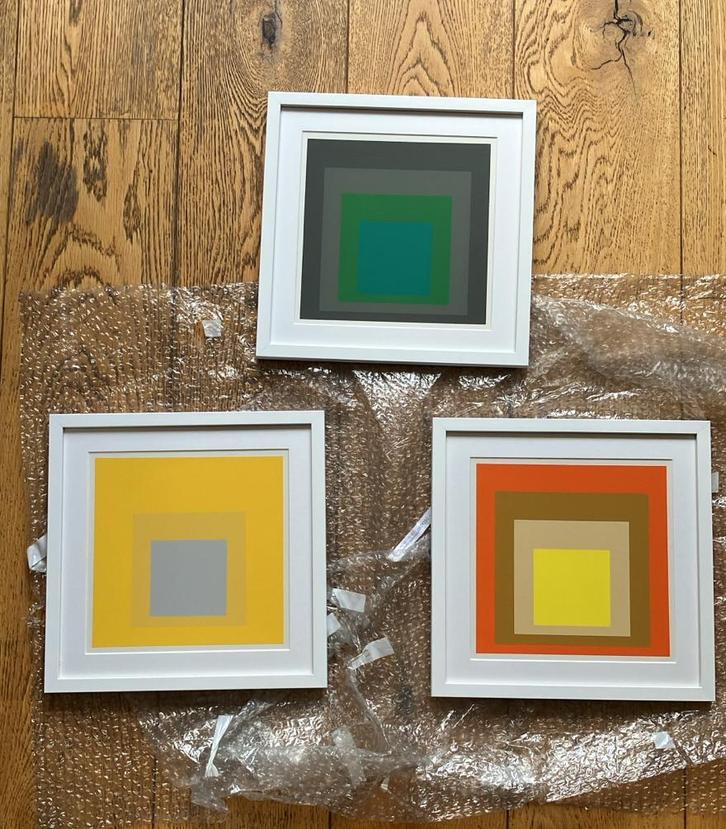 Josef Albers - zeldzame zeefdrukken (ingelijst), Antiek en Kunst, Kunst | Litho's en Zeefdrukken, Ophalen of Verzenden