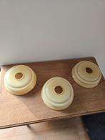 Vintage glazen lampenkappen jaren 70 - 3 stuks, Ophalen of Verzenden, Overige materialen, Minder dan 25 cm