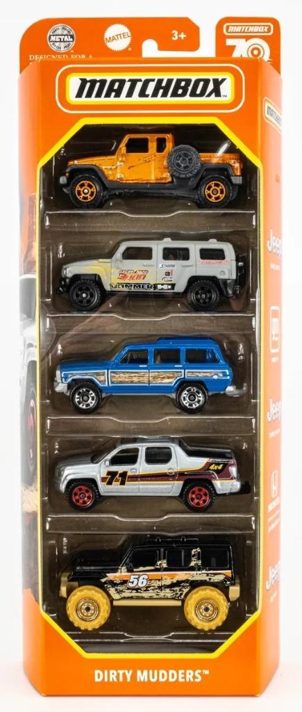 Matchbox: 5-Pack: Dirty Mudders, Hobby en Vrije tijd, Modelauto's | Overige schalen, Nieuw, Auto, Ophalen of Verzenden