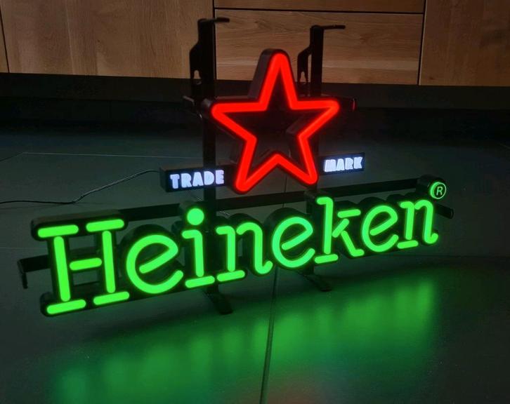 Heineken LED Neon Lichtreclame zgan, Verzamelen, Biermerken, Zo goed als nieuw, Overige typen, Heineken, Ophalen of Verzenden
