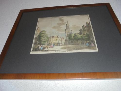 ZUTPHEN  De Grote Markt & Wijnhuis Tirion 1742 koper gravure, Antiek en Kunst, Kunst | Etsen en Gravures, Ophalen of Verzenden