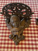 Gietijzeren wanddecoratie met Engel, Antiek en Kunst, Antiek | Kandelaars, Ophalen of Verzenden, Koper of Brons