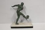Bronzen Voetballer op Marmeren Voet, Ophalen of Verzenden