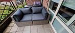 loungebank wicker bruin grijs, Tuin en Terras, Zo goed als nieuw, Loungeset, Wicker, Bank