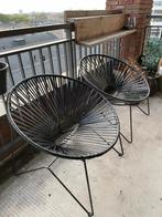 Twee zwarte draadstoelen (70cm), Ophalen, Kunststof