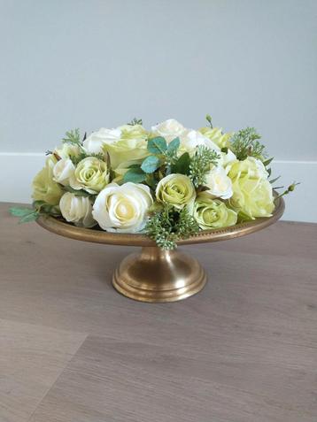 Koperen Meubelpark de Bongerd Stolp met Kunstbloemen beschikbaar voor biedingen