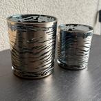 Twee windlichten zebra print van PTMD, Huis en Inrichting, Woonaccessoires | Kandelaars en Kaarsen, Ophalen, Zo goed als nieuw