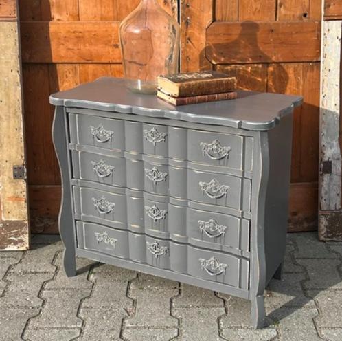 Ladekast grijs 4 laden halkast 71 x 33 x 62 cm brocante, Huis en Inrichting, Kasten | Ladekasten, Gebruikt, Minder dan 100 cm