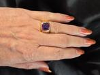 Gouden Vintage ring edelsteen amethist. (Pinkring).2025/682, Ophalen of Verzenden, Goud, Ring, Met edelsteen