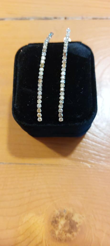 Verbluffende oorbellen oorhangers, 50 diamanten =>  1.65 krt, Sieraden, Tassen en Uiterlijk, Oorbellen, Nieuw, Hangers, Goud, Goud