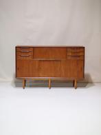 Highboard met bar teakhout Deens vintage 1960s, Huis en Inrichting, Kasten | Dressoirs, Ophalen, -, Met deur(en), -