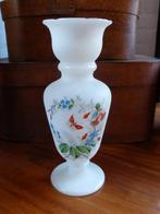 Antieke BIEDERMEIER opaline vaas, handbeschilderd, Antiek en Kunst, Ophalen of Verzenden