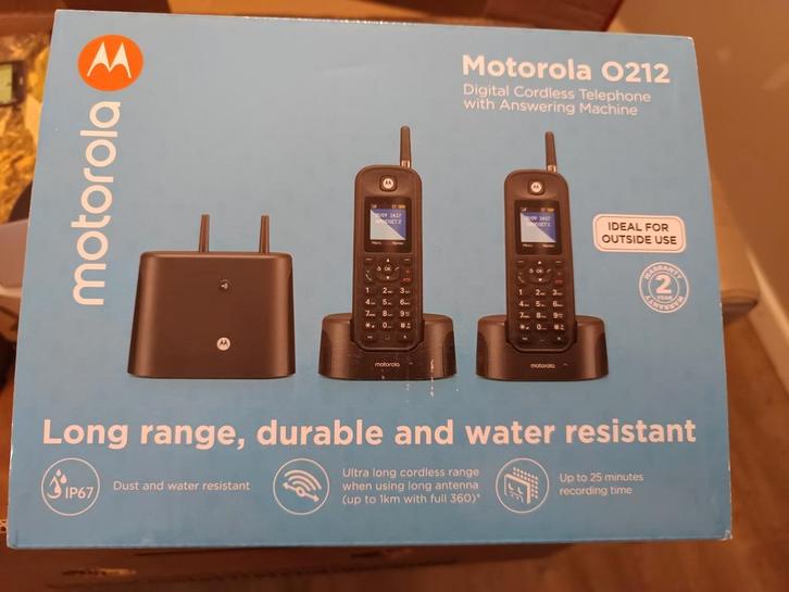 Motorola O212 Draadloze Telefoon - Groot Bereik, Water res., Telecommunicatie, Vaste telefoons | Handsets en Draadloos, Nieuw