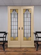 oude ensuite deuren SCHUIFDEUREN glas in lood Jaren 30 !!!, Doe-het-zelf en Verbouw, Deuren en Horren, Ophalen, Gebruikt, Minder dan 80 cm